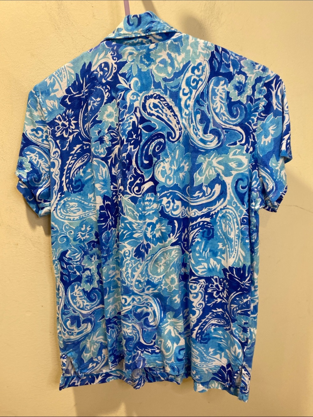 Ralph Lauren Blue & White Floral Short-Sleeve Button-Down Sleep Shirt Sz M - Picture 7 of 9